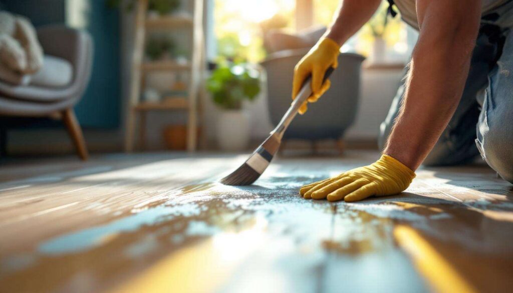 A handyman’s trick: removing old paint splatters from floors using vinegar: the sustainable way