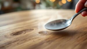 The hot spoon on furniture dents that pops them out : how heat raises crushed wood fibres