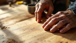Carpenters’ trick to erase scratches in wood in seconds